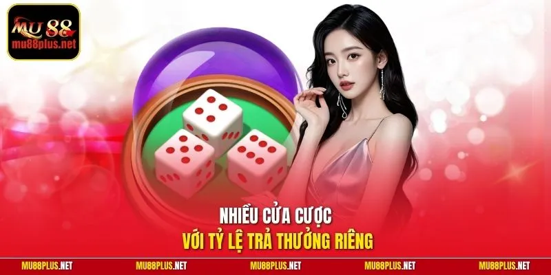 Nhiều cửa cược với tỷ lệ trả thưởng riêng